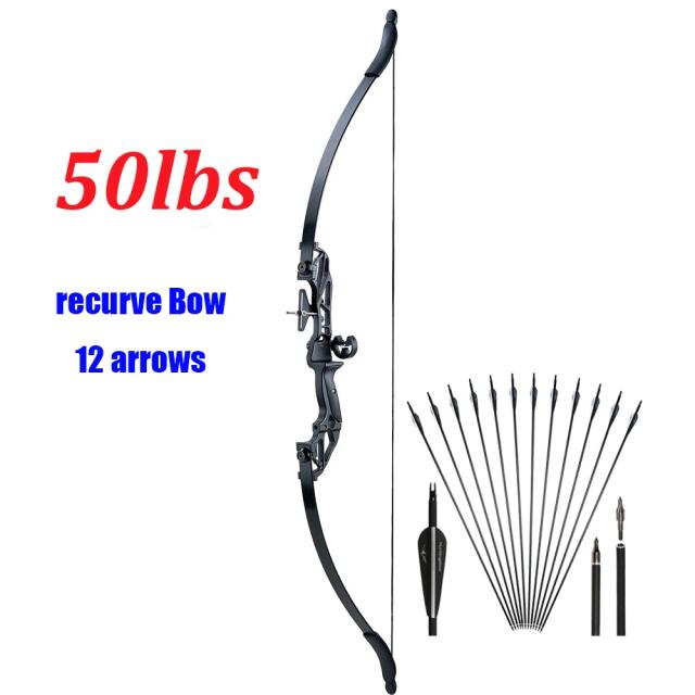 Arco Recurvo com Flechas para Iniciantes: Tiro com Arco para Caça e Alvo com Potências de 20 a 50lbs
