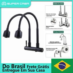Parede flexível do torneira Gourmet para a cozinha, rotação de 360 graus, tomada dobro ajustável, a instalação da parede - Image 1