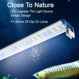 18 ~ 70cm ultra fino suporte de tanque de peixes luz aquário iluminação led para clipe extensível lâmpada 220v aquário luzes suprimentos - Image 1