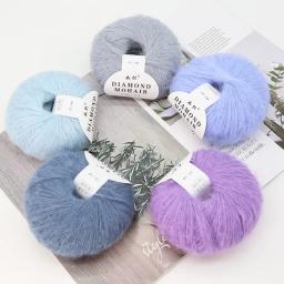 Segmento De Seda Mohair Bolas De Fios Tingidos, Fio De Lã Seahorse Para Fazer DIY, Camisola Oca De Malha À Mão - Image 2