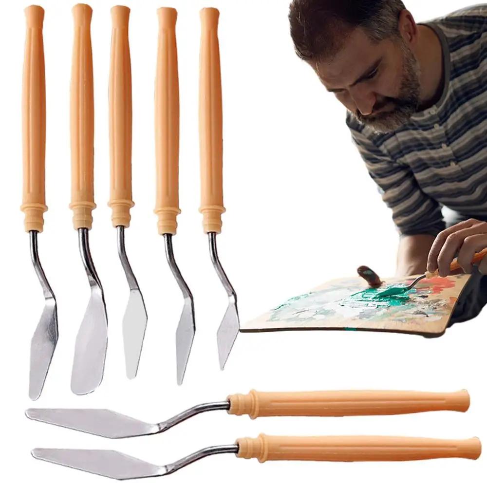 Arte Espátula com Cabo De Madeira, Paleta Kit Facas, Pintura A óleo Acessórios, Mistura De Cor, manchas, Espalhando, 7Pcs - Image 1