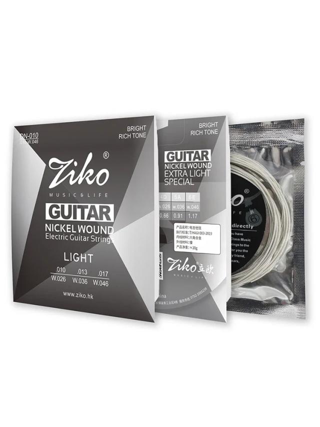 Cordas ZIKO para Guitarra Elétrica - Núcleo de Aço Níquel para um Som Poderoso em Heavy Metal, Modelo DN-010