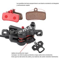 Meroca conjunto de freio hidráulico mtb de 4 pistões com capa protetora de silicone freio dianteiro e traseiro 800mm/1400mm freio a disco de bicicleta para mtb - Image 3