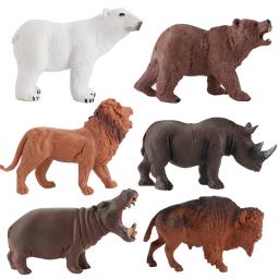 Animais selvagens colecionáveis Brinquedos, modelo do jardim zoológico, tigre, leão, elefante, girafa, rinoceronte, presente animal da floresta para crianças pequenas, novo - Image 3