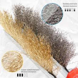 Hicen Steel Wire Wheel Escova de polimento, escova de rolo abrasivo para madeira, metal, ferrugem, remover moagem, 1Pc - Image 2