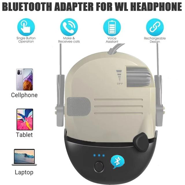 Protetores de Orelha Bluetooth 5.1 sem Fio para Tiro de Caça: Adaptador para Converter Fones com Fio na Série W1