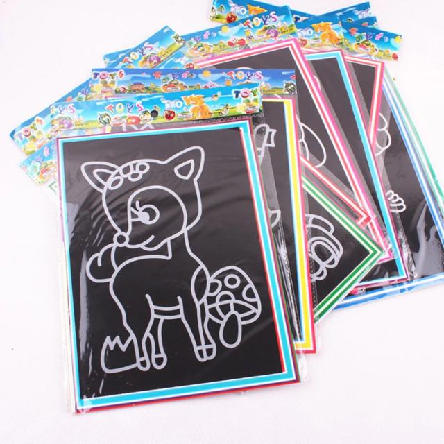 Arte Divertida: Conjunto de Papel de Pintura Mágica para Crianças com Varas de Desenho - Ideal para Festas e Brinquedos Criativos, 5 a 10 Peças