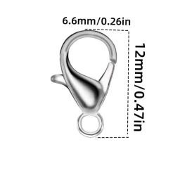 Metal Lobster Fechos para Fazer Jóias DIY, Pulseiras, Colares, Ganchos, Acessórios de Fechamento de Corrente, 100Pcs por lote - Image 2