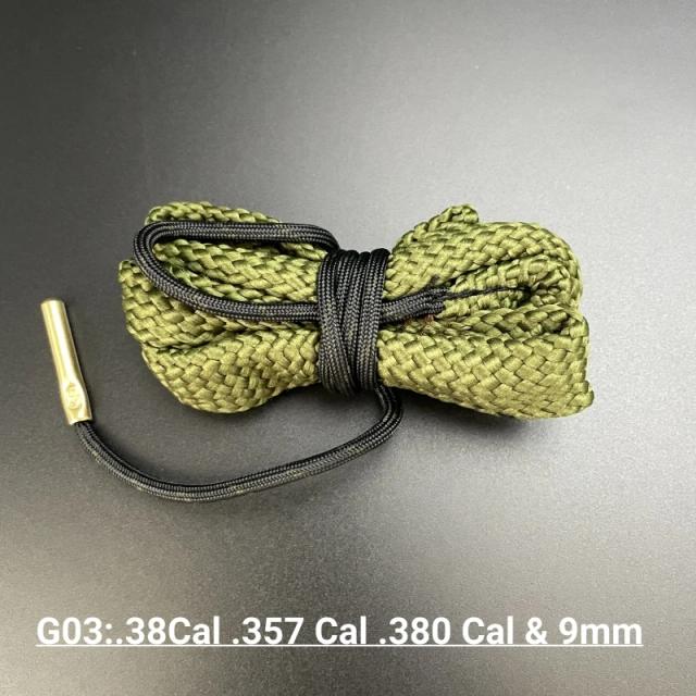Kit de Limpeza de Armas com Corda e Escova para Cano de Rifle - Compatível com 12ga, 16ga, .22, .223, .303, .308, .338, 5,56mm e 7,62mm
