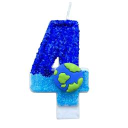 Velas para decorações do bolo do partido do aniversário, terra velas temáticas, novo - Image 6