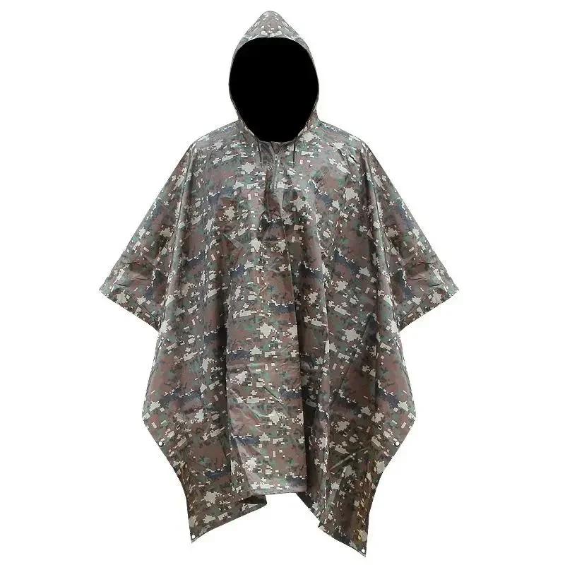 Poncho de caminhada impermeável com capuz, capa de chuva, mochila Tarp, poncho de caça, tenda ao ar livre, Mat Toldo Shelter, 3 em 1 - Image 1