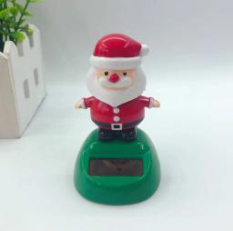 Decoração de carro de natal dança solar papai noel pinguim árvore elk boneco de neve bobblehead boneca feliz natal presente carro ornamento - Image 5