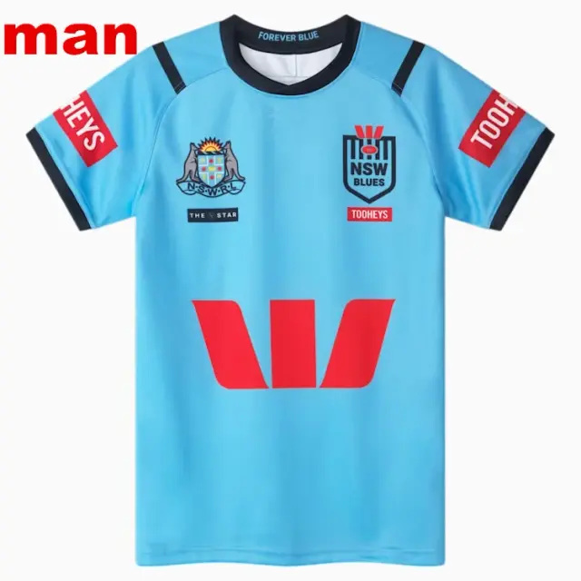 Roupas de Rugby da Austrália NSW: Jerseys, Hoodies, Camisas, T-Shirts e Polos em Tamanhos S-5XL para 2024