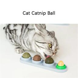 Natural Catnip gato rotativo parede bola brinquedos, lambendo lanches, nutrição saudável bola, limpeza dos dentes brinquedo, Pet fornecimentos - Image 6