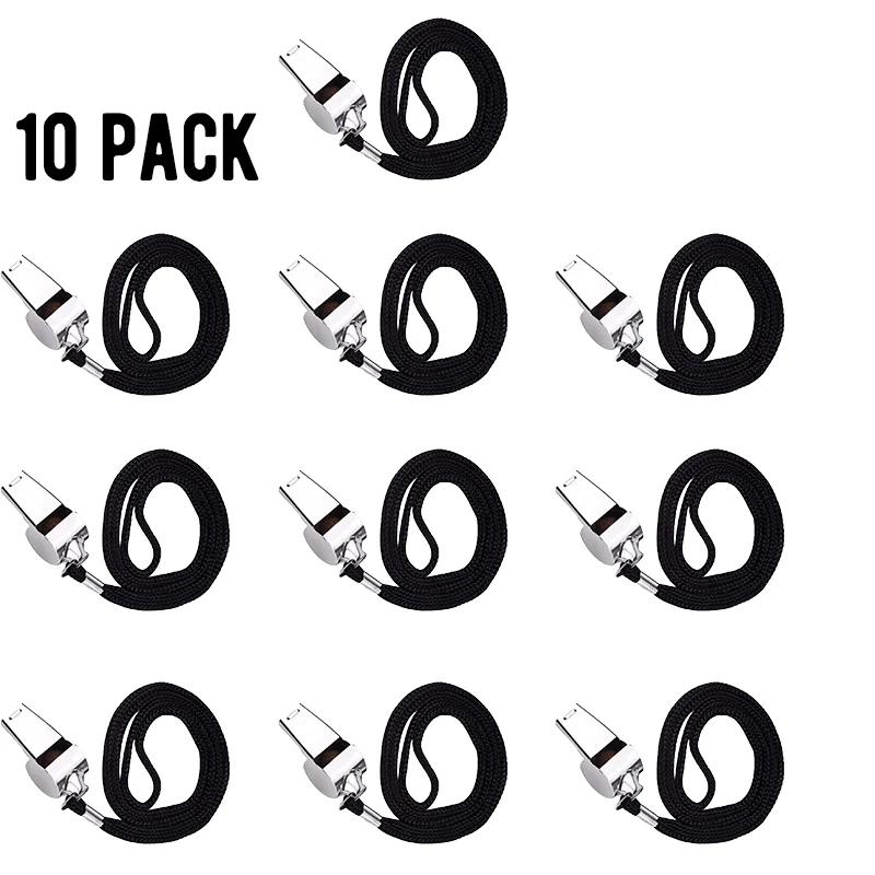 Aço inoxidável árbitro apito, apito de metal esporte, futebol, basquete, ferramenta de torcida, 10 Pack - Image 1