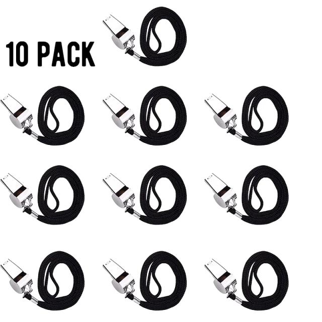 Apitos de Aço Inoxidável para Esportes - Kit com 10 Apitos para Futebol e Basquete