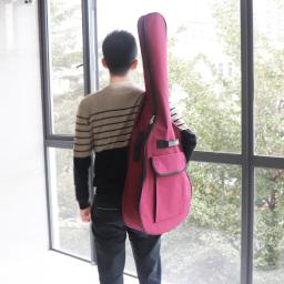 Impermeável Oxford Tecido Guitar Case, Gig Bag, alças duplas, algodão acolchoado, 600D macio, baixo elétrico Mochilas, 40 ", 41" - Image 2
