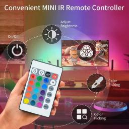 Smart RGB Color Changing LED Strip Lights, Baixa Tensão, Controle APP, Decoração de Casa, TV, Festa, Festival, com Bateria, 5V - Image 2