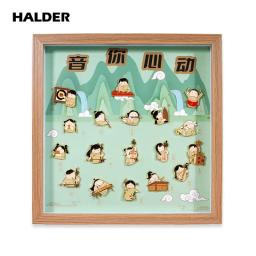 Halder musical chinês orquestra instrumentos musicais pino broche hobby música emblemas jóias presentes foto quadro exibição 18 pçs conjunto - Image 3
