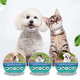 Coleira antipulgas para animais, coleira natural ajustável no pescoço para cães e gatos, cachorros e gatos, acessórios para animais, proteção para 8 meses - Image 1