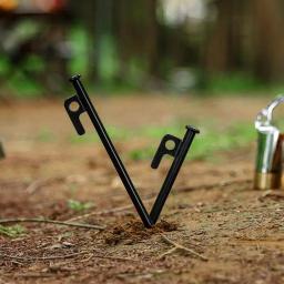 Estacas de campismo de metal não ferrugem, estaca familiar, 11 ", ferramentas de acampamento, pegas de aço resistentes - Image 1