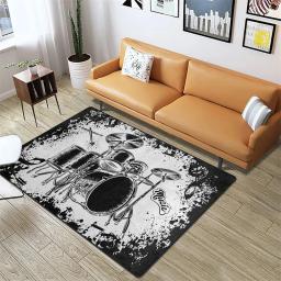 Tapetes de instrumentos musicais antiderrapantes, tapete de bateria para sala de estar, decoração de quarto, tapetes para casa, tapete lounge, capacho de cozinha - Image 3