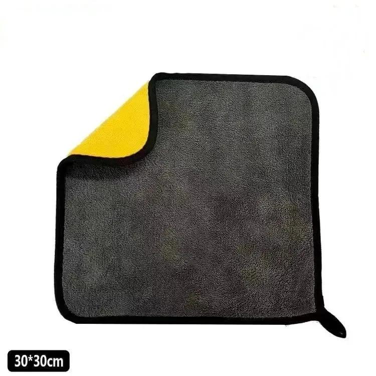 Toalha de microfibra de carro de dupla camada Panos de limpeza espessados Lavando toalhas de secagem absorção alta macia Pano de detalhamento automático - Image 1