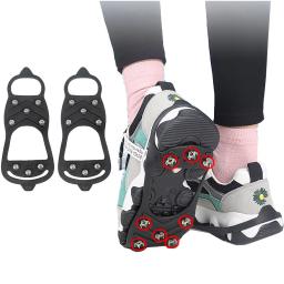 Pinça de gelo de 8 dentes para sapatos inverno ao ar livre antiderrapante caminhadas alpinismo gelo neve crampons antiderrapante capas de sapato - Image 1