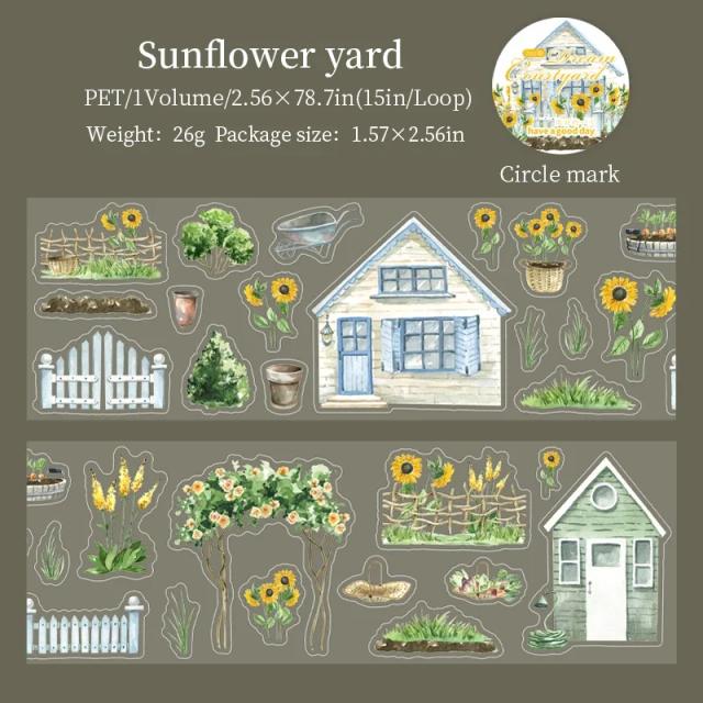 Fita Adesiva para Jardim e Scrapbooking - 2m de Material Decorativo com Corte de 65mm