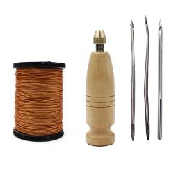 Agulha de costura de couro de lona awl com alça de cobre, 50m fio de cabo de náilon para ferramentas de costura de couro artesanal sapato reparação de couro - Image 2