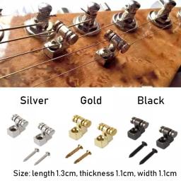 Guitarra elétrica cabeça bola compressão fivela, fivela do rolo, prata e preto, acessórios de guitarra folclórica, 2pcs - Image 1