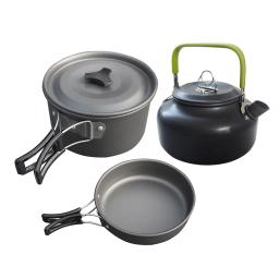 Kit de Panelas de Acampamento Portátil Dobrável, Utensílios De Alumina Dura, Equipamento De Economia De Espaço, Resistência Ao Calor Para 2-3 Pessoas, Piquenique - Image 4