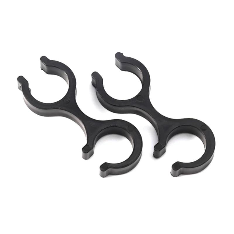 2 peças de borracha Trekking Pole Clips, 8 em forma de hastes duplas, conector fivela para caminhadas ao ar livre Walking - Image 1