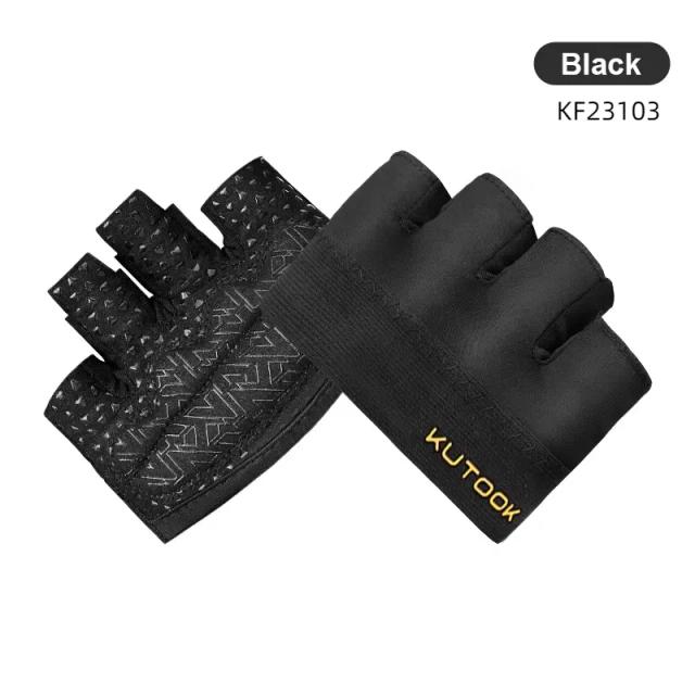 Kutook Luvas Fitness KF23105 Respirável Antiderrapante Absorção de Choque 4 Dedos