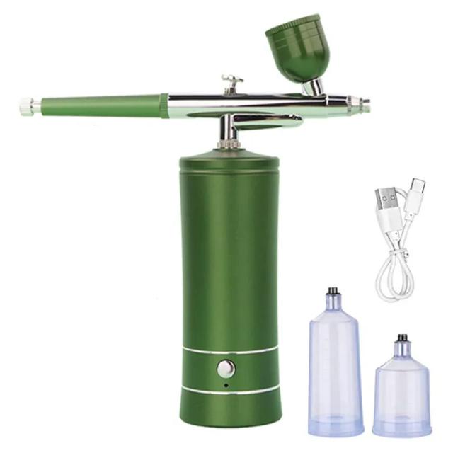 Airbrush Portátil Recarregável Sem Fio com Compressor: Pistola de Ação Automática para Maquiagem, Arte nas Unhas, Tatuagens e Pintura em Bolos