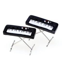 Dollhouse Miniature Alloy Keyboard, Piano Eletrônico, Instrumento Musical, Ornamento Modelo, Home Decor Toy, Doll House Acessórios - Image 4