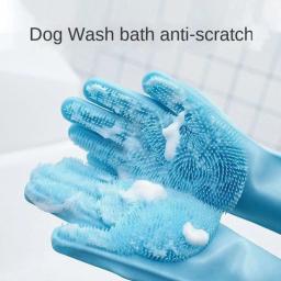 Escova De Banho De Borracha Macia Para Cães E Gatos, Luvas De Massagem, Pente De Estimação, Ferramentas De Limpeza De Chuveiro, Acessórios De Banheiro, Fornecedores - Image 1