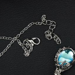 Colar pingente de pedras preciosas de cristal de água para mulheres Gemas artificiais Colares de vime vintage para meninas - Image 4