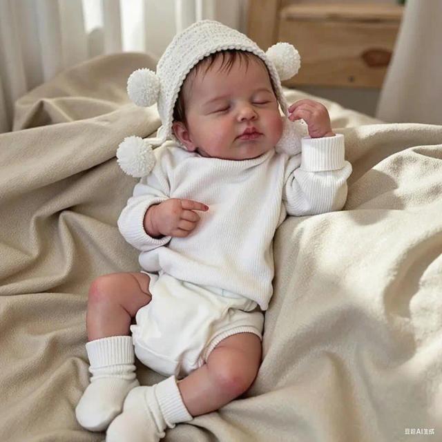 NPK Loulou Boneca Reborn Realista 50cm Corpo Inteiro 3D Pele Veias Visíveis Artesanal Colecionável
