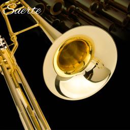 B Flat Piston Trombone Instrumentos Musicais, Amarelo Latão corpo laca com caso, bocal - Image 1