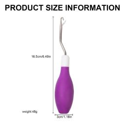 Agulha crochê com gancho travamento dobrado, ferramenta tricô, gancho crochê ergonômico para fazer tapetes - Image 6