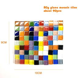 90 peças (aprox.) Mosaico de vidro quadrado, DIY mosaico artesanato materiais para diversão, pedras artesanais, 1cm, 80g 2.82oz - Image 4