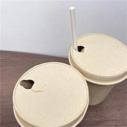 Copo de papel biodegradável descartável com tampa, produto comestível, resistente ao calor, café, leite, copo afastado, caneca redonda, banquete do partido - Image 5