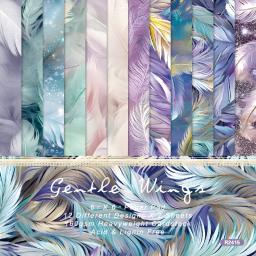 Panalisa-Papel de Scrapbook Pena Vintage, Scrapbooking Modelado, DIY Craft Background, 24 Folhas, 6 "x 6" - Image 1