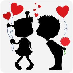Pintura Plástica Reutilizável Stencil, Arte e Artesanato Stencils, Boy and Girl Heart, Young Love, 11,8x11,8" - Image 1