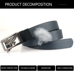 Tushi novo cinto tático para homens apertado grosso náilon casual cinto liga catraca fivela automática golfe edc cinto militar ao ar livre masculino - Image 3