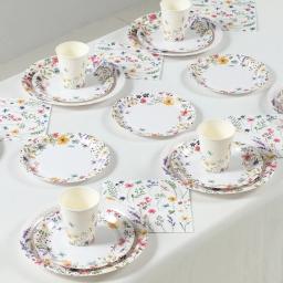 Louça descartável com projeto da flor selvagem para a festa de aniversário, pratos e copos, fontes do partido, casamento e chá de bebê - Image 2