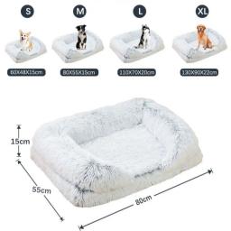 Cama grande cachorro, anel de pelúcia, cachorro, esteiras de dormir no chão, sofá, canil colchão, pet fornecimentos, inverno - Image 4