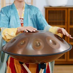 Tambor de língua profissional para iniciantes, ouro mão pandeiro, D menor, aço, instrumento de percussão, 432Hz, 22 ", 9 10 12 Notas - Image 2
