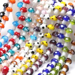 Contas de vidro coloridas para fazer jóias, bonito Lampwork, Mushroom Shape, pérolas soltas para DIY Craft, Handmade Finding Acessórios, 20PCs - Image 6